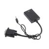Преобразователь интерфейса мультимедиа VGA в HD 1080p USB-блок питания VGA-адаптер с 3,5-мм звуковым кабелем