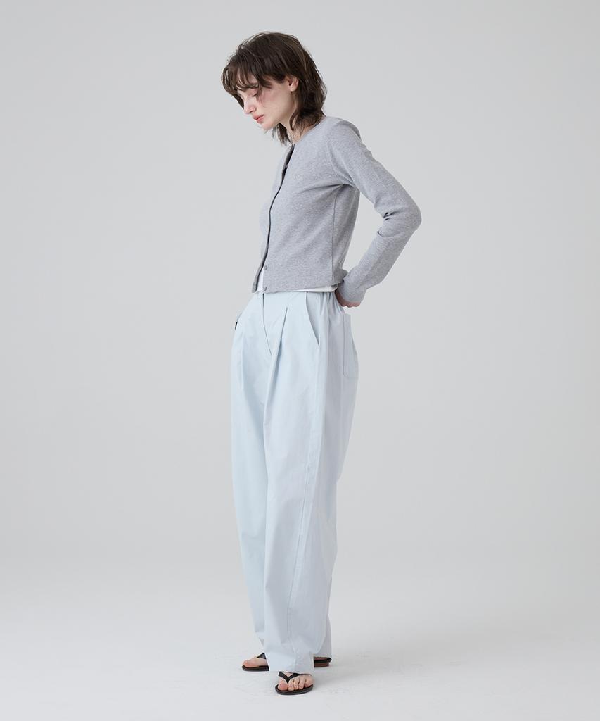 DANGLEDROP Dgdp Balloon Fit Curved Cotton Elastic Waist Pants_Sky Blue