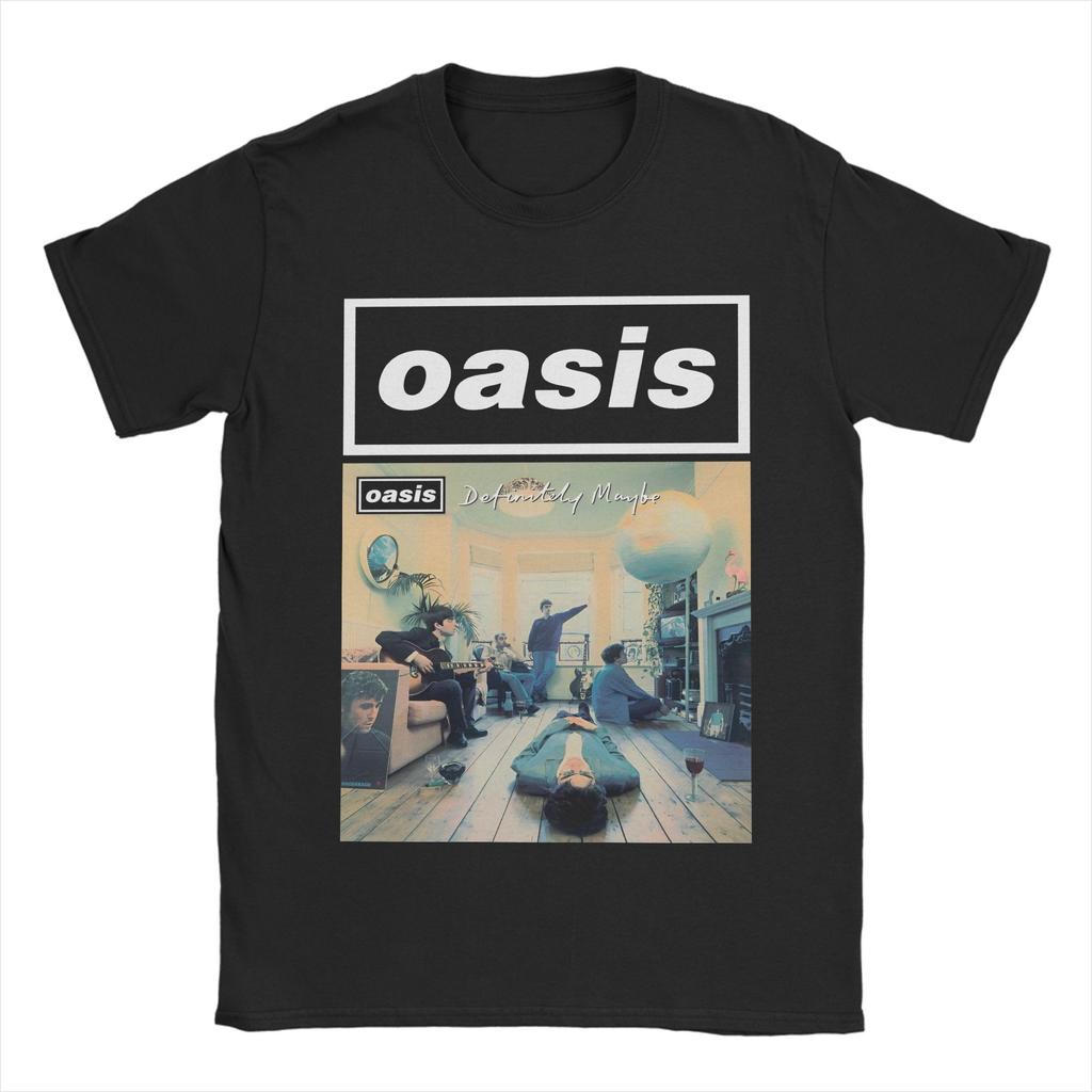 O-Oasis Рок-группа Мужские футболки Винтажная хлопковая футболка С круглым вырезом Короткий рукав Футболка Идея для подарка Одежда