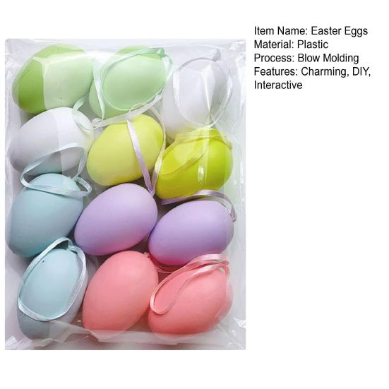 12 шт. Разноцветные пластиковые пасхальные яйца Сделай сам Игрушка для раскрашивания яиц для дома Детские занятия Принадлежности для пасхальной вечеринки