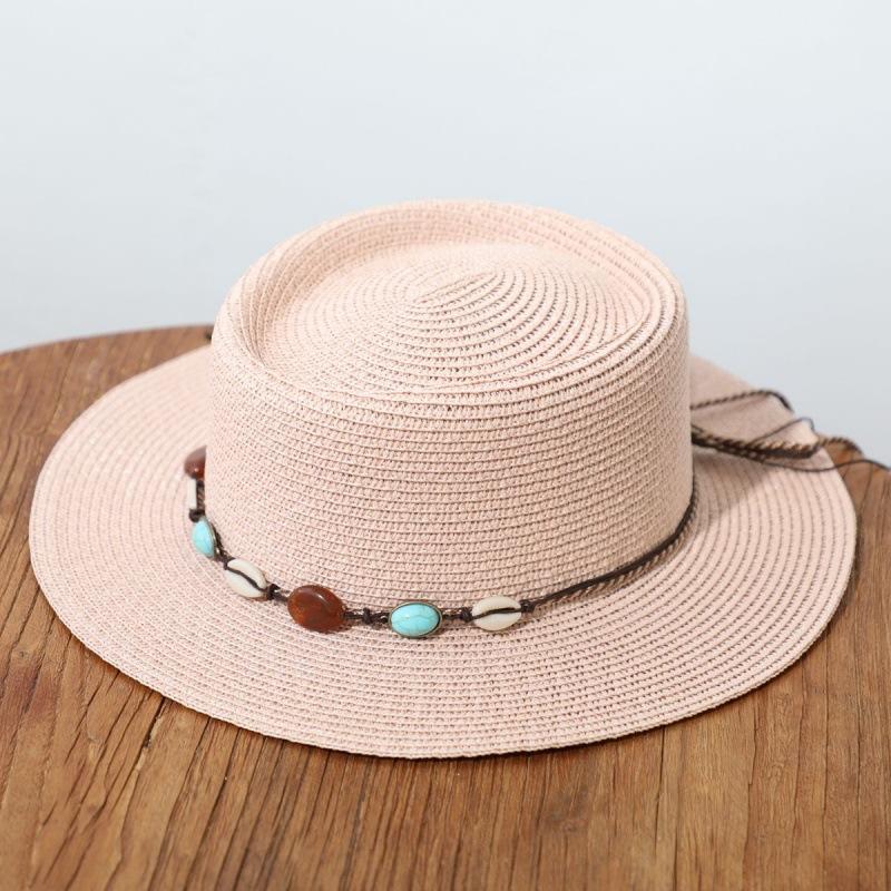 French hat ladies summer beach weave ins wind retro sunscreen visor visor flat top hat tide