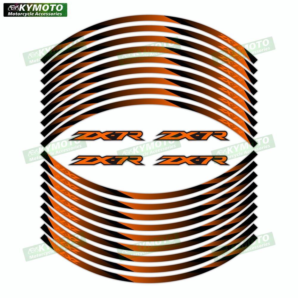 For ZX-7R ZX7R motorcycle accessories 17-inch front and rear wheel decals fairings and reflective gradient sticker decorations