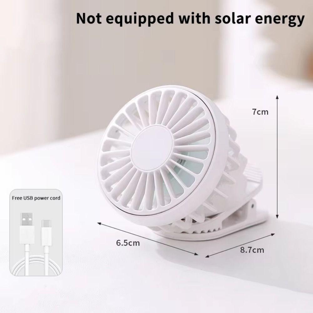 Adjustable Clip on Mini Fan Low Noise Mini Solar Powered Fan Convenient Portable Solar Fan  Camping