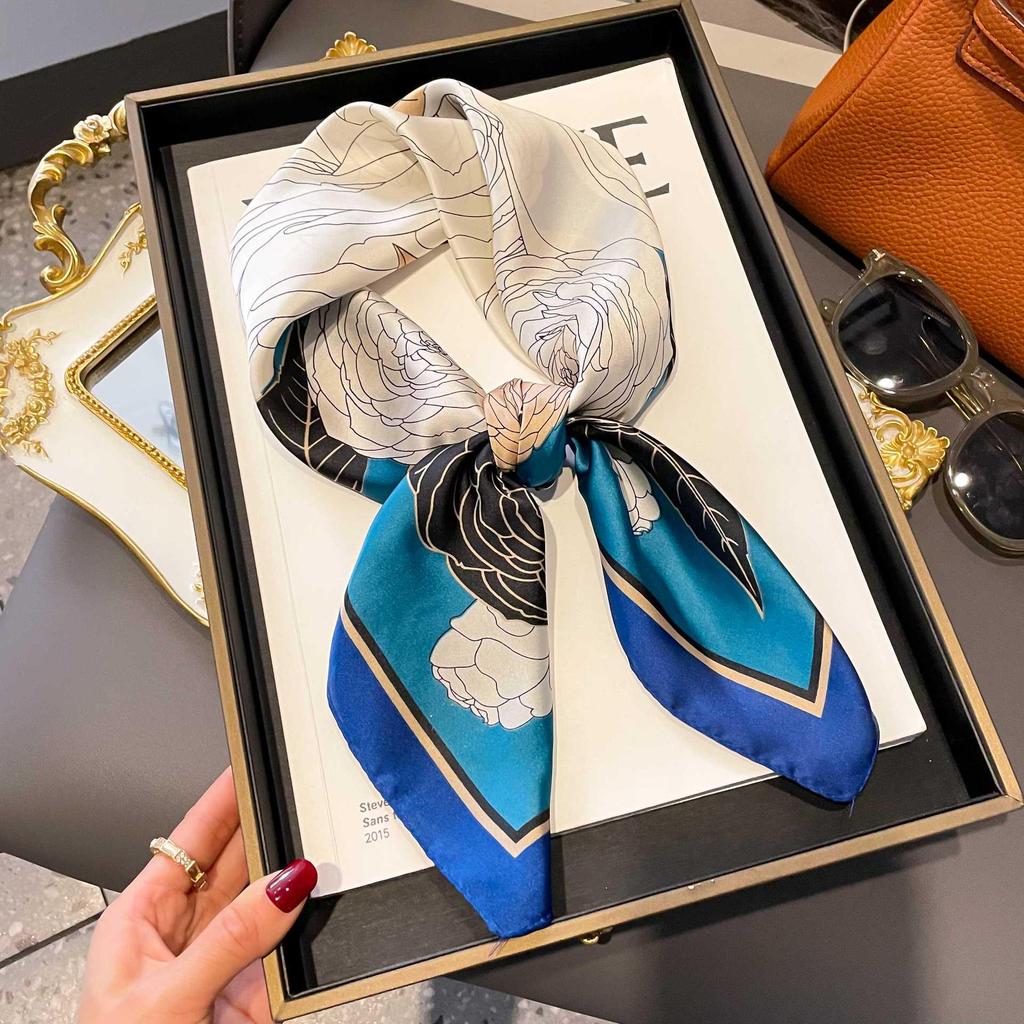 Шелковый шарф премиум-класса с принтом в корейском стиле - Универсальный модный аксессуар