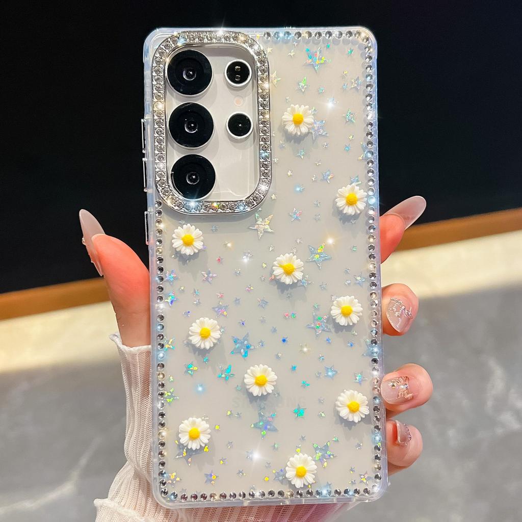 Применимо к Samsung S25Ultra чехол для мобильного телефона со вспышкой и бриллиантами A17 трехмерный маленький Zou Ju Защитный чехол для Apple iPhone17Pro