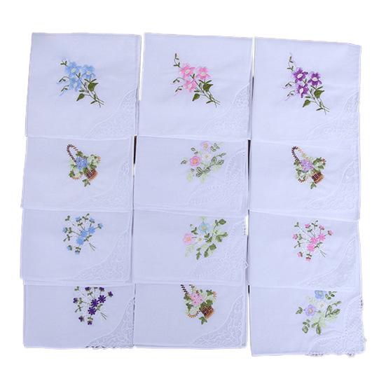 Talos 3шт квадратный носовой платок с цветочной вышивкой карманные кружевные хлопковые салфетки полотенце