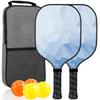 Pickleball Paddles Set of 2 Lightweight Fiberglass Rackets with Honeycomb 4 Pickleballs and Portable Carry Great for Beginners and Gifts Core,