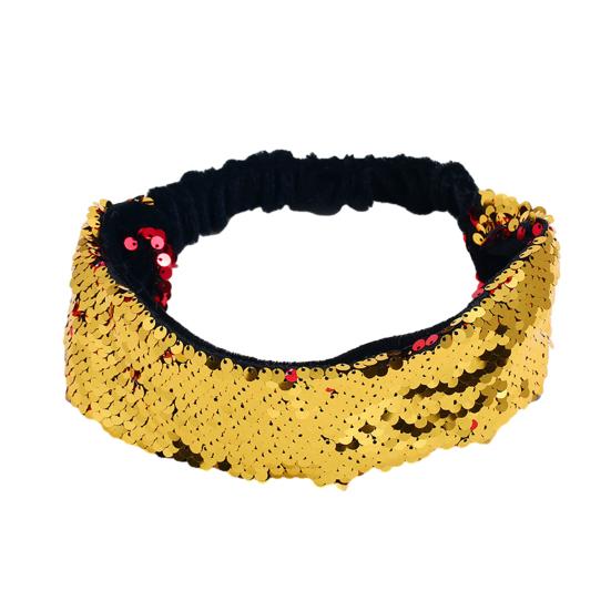 Женская повязка на голову Двусторонняя повязка с блестящими пайетками Эластичная фиксация волос Декоративное украшение Аксессуары для волос