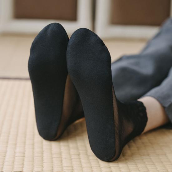 Sheer Nylon Socks for Women Mid-tube Lace Ankle Socks Summer Ultra Thin
