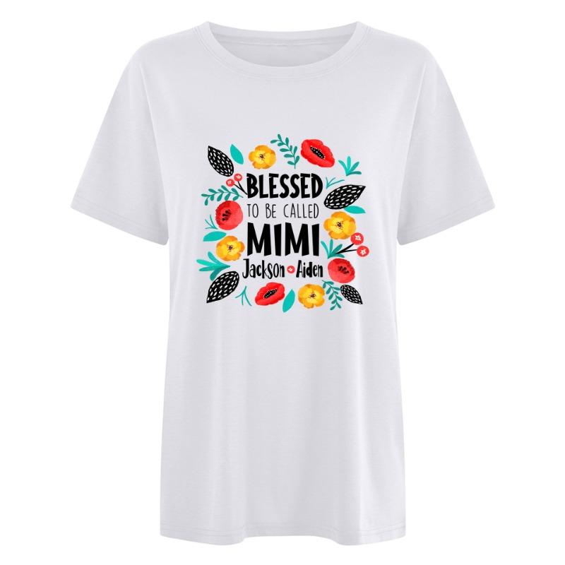 Весна-лето BLESSED узор напечатанный женский свободный повседневный круглый вырез из чистого хлопка с короткими рукавами футболка