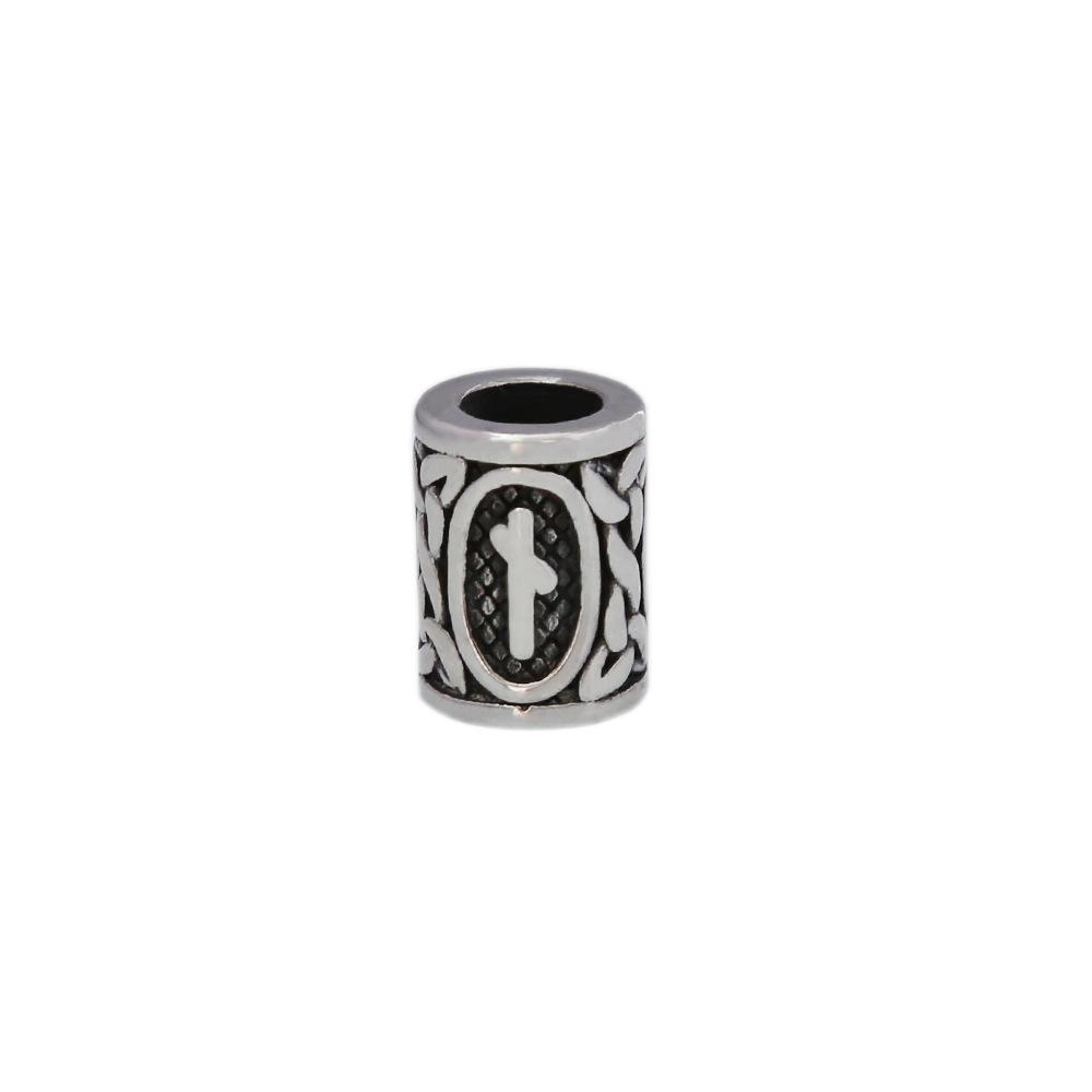 Retro Viking Rune Stainless Steel Beads - Non-Fading Titanium Accessory