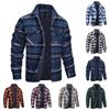 Men's Autumn/Winter Long Sleeve Lapel Plaid H Thickened Shirt Jacket