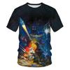 Summer Round Neck 3D Godzilla Pattern Printed Top Fashionable Casual Short Sleeved Children's Boy T-shirts