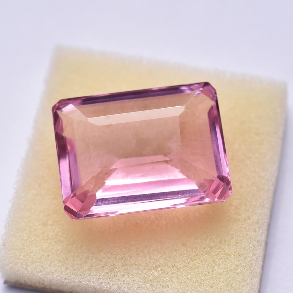 30x22mm Emerald Cut NATURAL Pink Topaz Loose Gemstone For Collectors
