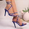 Мода 2025 Новые женские сандалии Тренд Роскошные элегантные туфли Женская мода Сексуальные туфли-лодочки Круглый носок Ремешок Сандалии на высоком каблуке Zapatos De Mujer