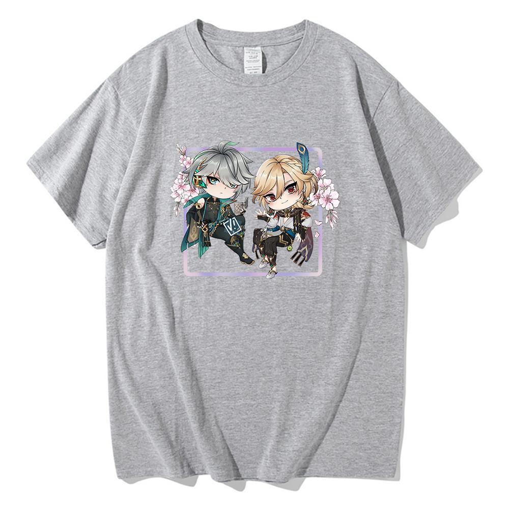 Genshin Impact Alhaitham Kaveh футболка унисекс/женская футболка Harajuku с мультяшным рисунком Kawaii футболка унисекс аниме эстетическая хлопковая футболка