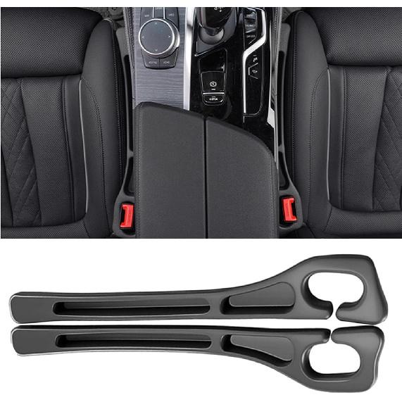 Car Seat Gap Filler 2-Pack, Universal Car Seat Gap Filler Organizer, Seat Gap Plug – Fills Gap Between Seat & Console (Black)