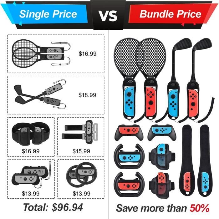 Kit d'accessoire switch sport innoaura 14 en 1