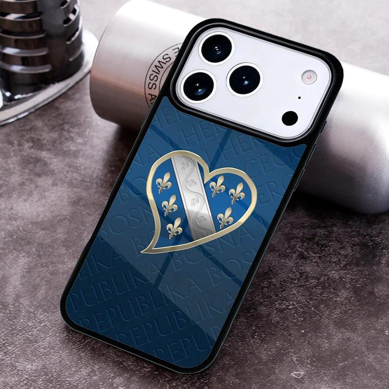 Bosna i Hercegovina Heart soft Phone Case For iPhone 17 16 15 14 13 12 11 Pro Max Plus 17Air Soft Silicone Cover
