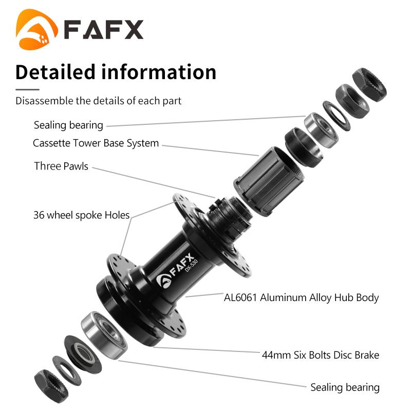 FAFX Велосипедные втулки для MTB 32/36 отверстий, на промышленных подшипниках, совместимы с кассетами 7/8/9/10/11 скоростей, под дисковый тормоз, алюминиевые, запчасти для велосипеда