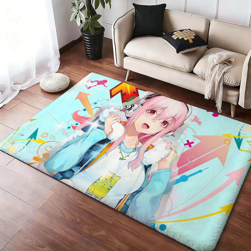S-Super Sonico Классический коврик для пола Уютный фланелевый Мягкий толстый нескользящий коврик для гостиной спальни кухни Декор Ковры