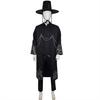 Korean Anime Cosplay Costume Black Flame Robe Shirt Pant Hat Set Villain Role-playing Outfit for Kids Halloween Carnival Performance