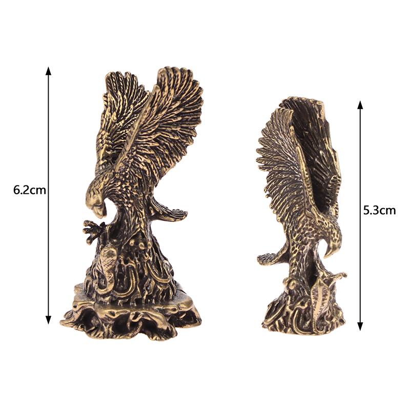 Pure Brass Eagle Statue Vintage Simulated Animal Statue Car Home Office Desk Decor Ornament Metal Figure Props Toy Gift Hawk