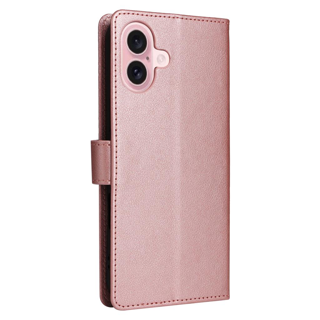 For iPhone 17 Case Wallet Stand View PU Leather Phone Cover with Wrist Strap