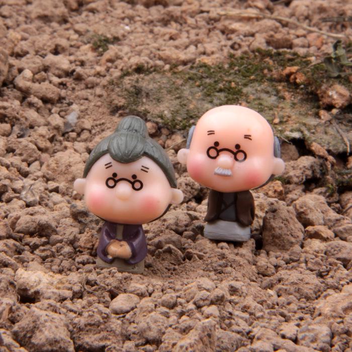 2шт миниатюрная старая бабушка дедушка Рождественская смола Фея домашний сад ремесленный декор