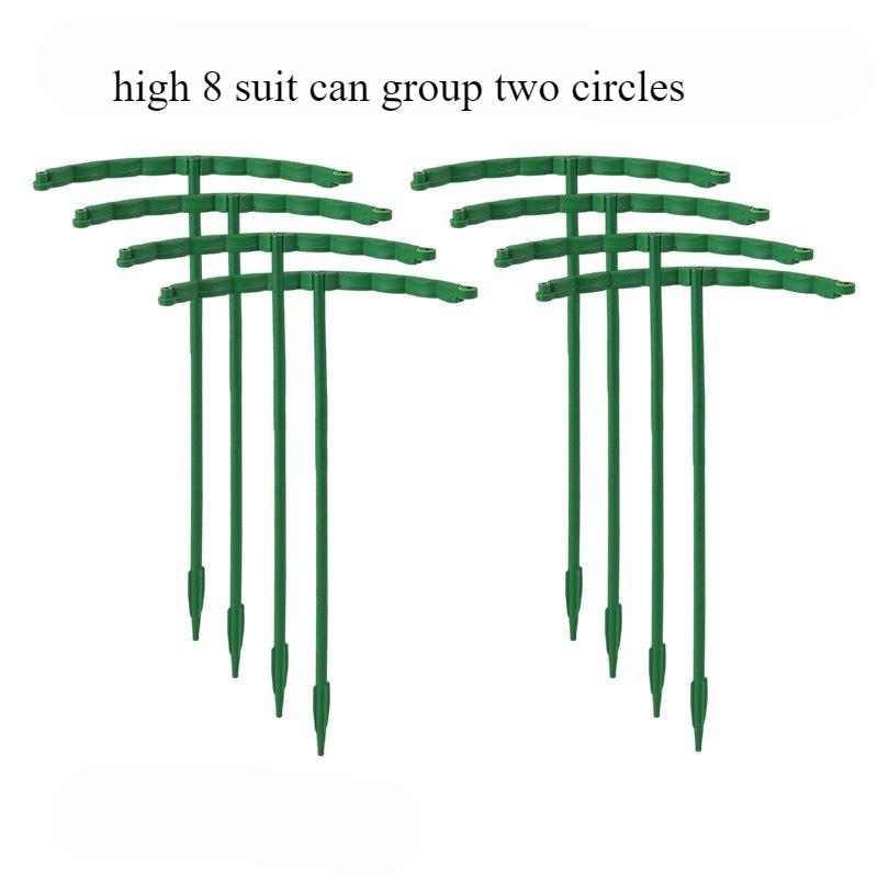 12Pc Plastic Plant Support Pile Frame Greenhouse Arrangement Semicircle Fixed Rod Flower Plant Vine Climbing Bracket Garden Tool