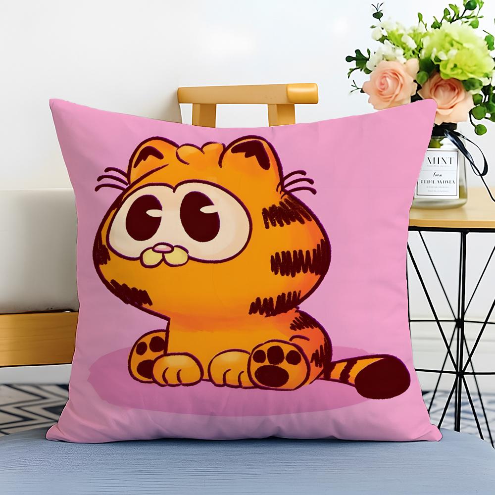 cute anime Ggarfields cat Cushion Cover Washable Linen comfort Soft for Sofa Bed Cozy Home Room Decor
