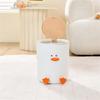 Miniature Duck Design Waste Bin ABS Home Decorative Trash Can with Press Lid Leakprevent For Kitchen Bathroom Office