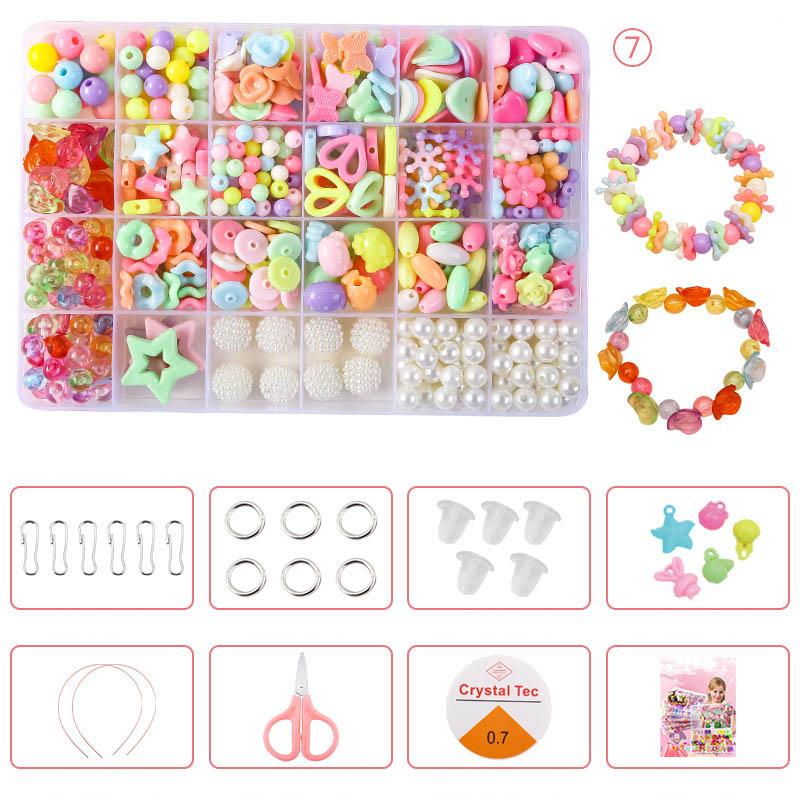 Развивающие игрушки для девочек, ожерелья, браслеты, комплект для изготовления ювелирных изделий, набор бусин, игрушки из бисера для детей, хороший подарок