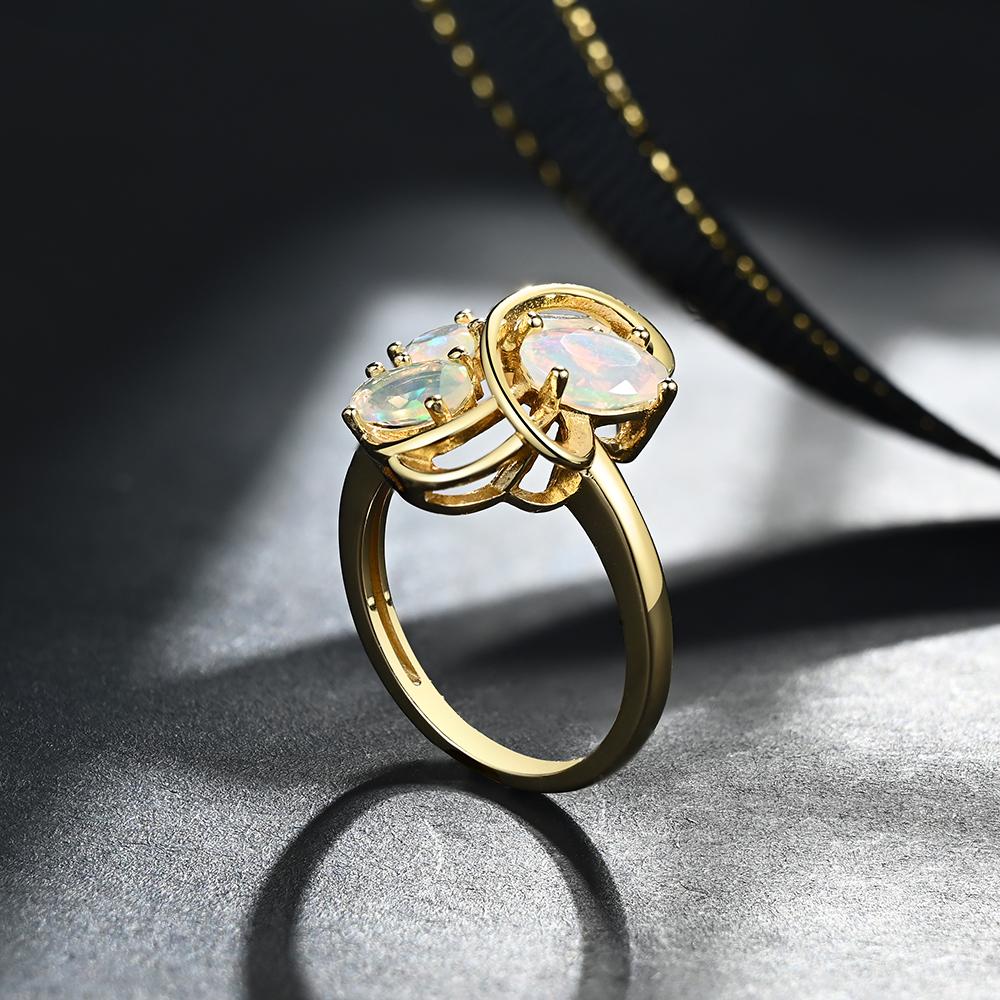 Кольцо из стерлингового серебра 925 пробы с опалом, натуральный эфиопский опал 1,8 карата, драгоценные камни, изысканные украшения для женщин, хороший подарок