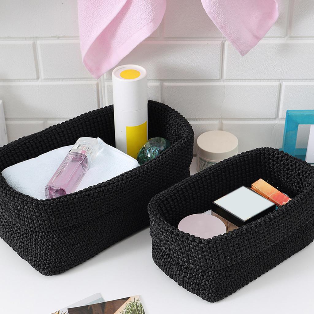 Woven Storage Basket Decorative Organizer Bins Box for Towel Book Cloth Shoes Snack Diaper Towel Gift Baskets Empty