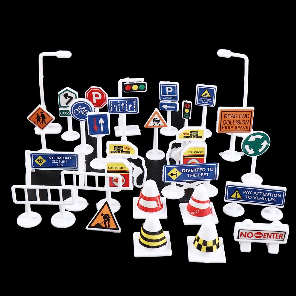 Parking Lot Traffic Sign Models Roadmap Street Sign Cones Creative Traffic Barrier Signs Kids Toy