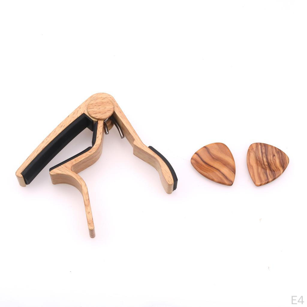 Capo With 2pcs 2.5mm Thickness Rosewood Picks Set