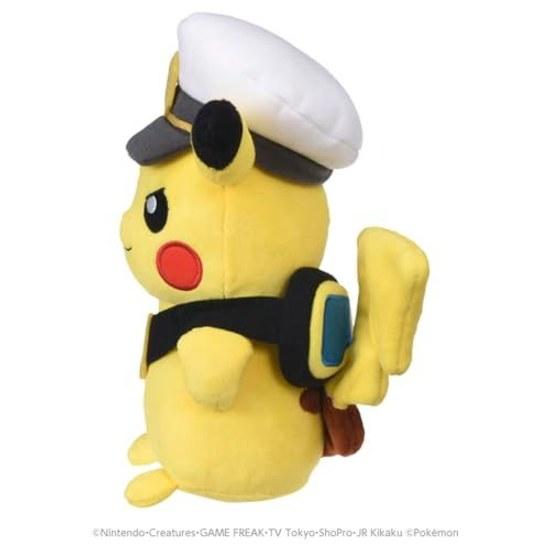 Takara Tomy Карманный Монстр Покемон Плюшевая Игрушка Капитан Пикачу Версия с Очками