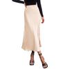 Women's Midi Satin Skirt Dressy Casual High Waisted A Line Flowy Ruffle Elegant Party Skirts