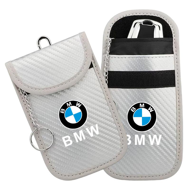 Для BMW Логотип Чехол для Автомобильного Ключа Сумка-Фарадей Блокирующая Сигнал Кейс для Ключей Антиугонный Органайзер для Хранения Автомобильных Ключей из Износостойкого Материала