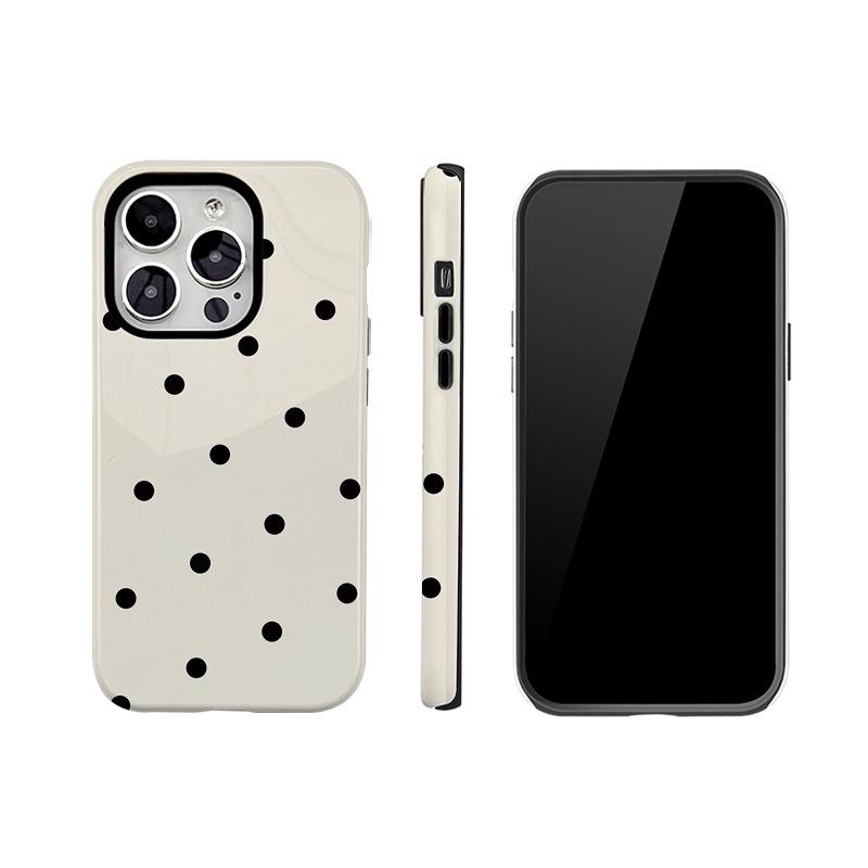 Чехол для телефона в горошек, Совместим с Apple 14/15 Pro Max/16, Дизайн «два в одном»