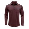 Autumn and Winter Men's Casual Long-sleeved Polo Men's Lapel T-shirt Colour Blocking Tops