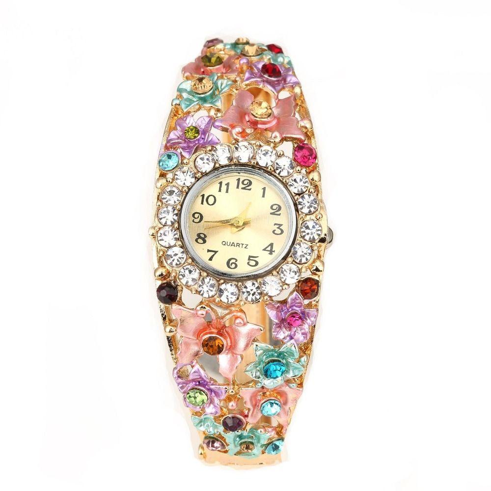 Quartz Movement Flower Butterfly Watch Round Dial Quartz Bracelet Wristwatch Casual Occasion