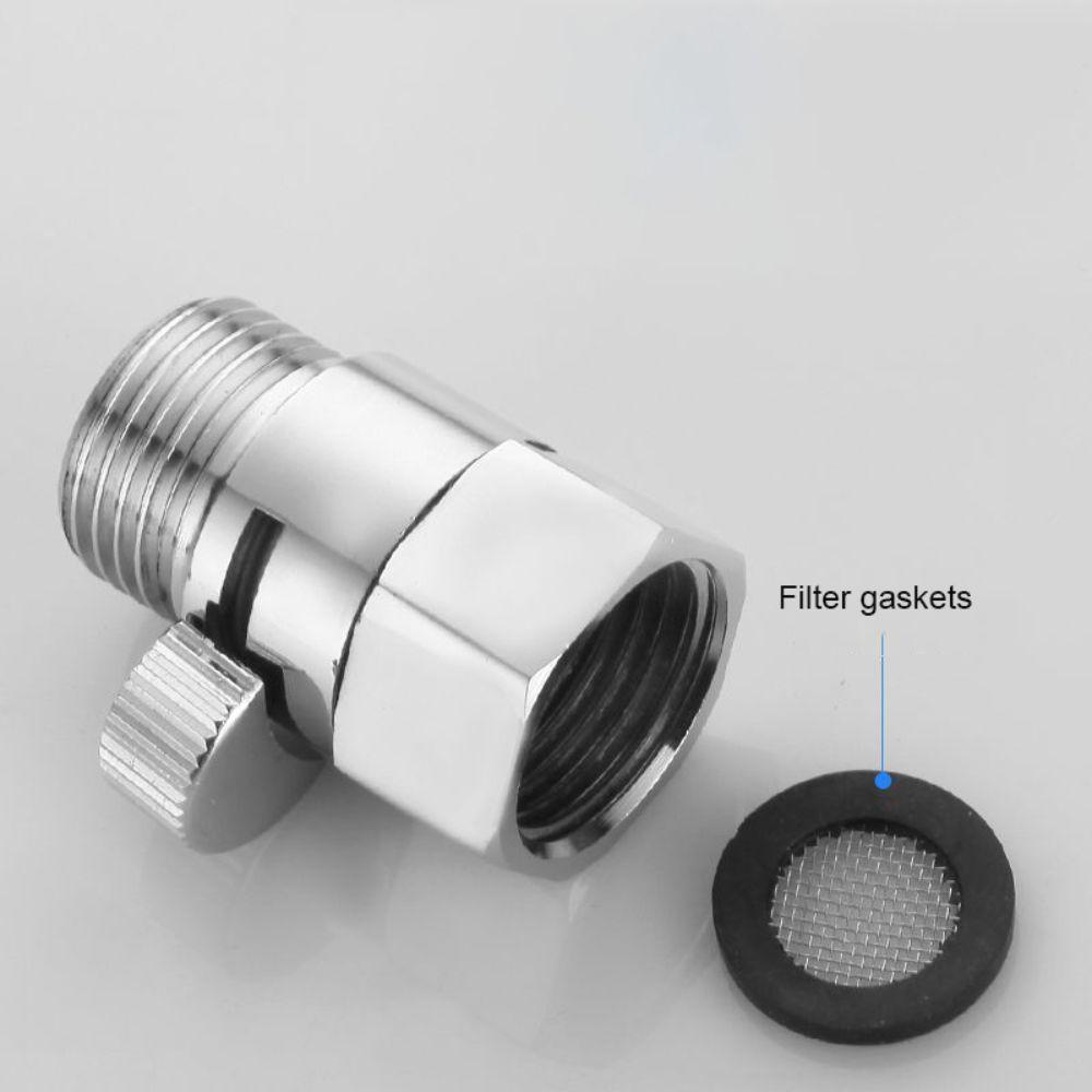 Медный запорный клапан для душа Серебряный водосберегающий поток Ручной фиксатор Твердый стопор Клапаны для душевой лейки Переключатель для душа