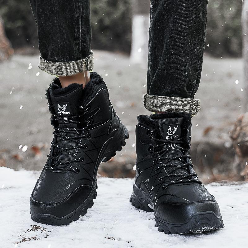 Высокие ботинки Мужские Удобные Повседневные Противоскользящие Дышащие Теплые Боевые ботинки Мужские Прочные Плюшевые Мягкие Уличные Походные ботинки Мужские
