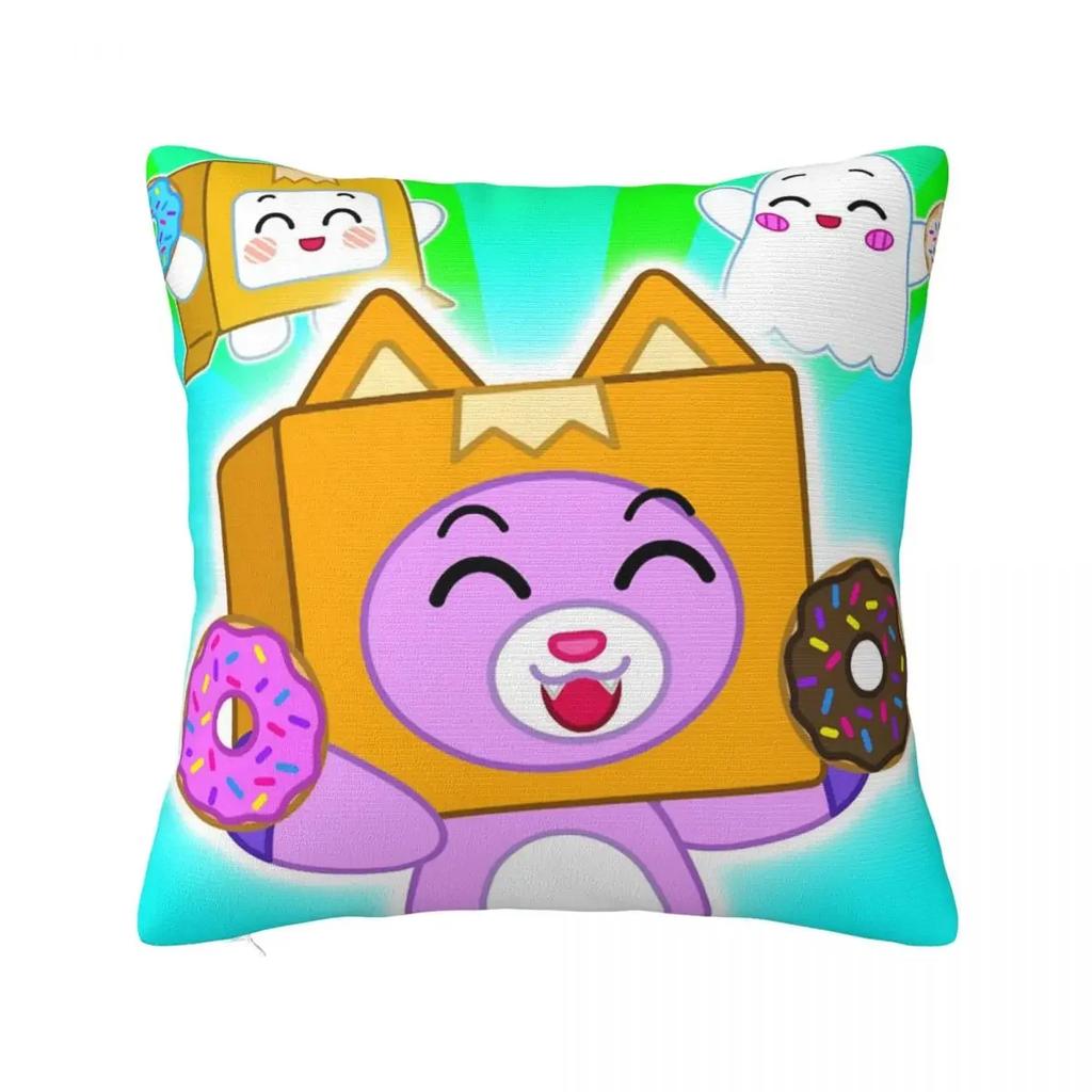 Lanky Loki Fox Pillowcase Cute Cartoon Doughnut Cushion Cover Decorative Pillowcase