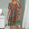 Женское повседневное платье Летние платья с принтом парамеция для женщин с круглым вырезом и коротким рукавом Платье больших размеров