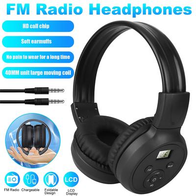 Портативные персональные FM-радио-наушники с хорошим приемом, светодиодным дисплеем, мягкими амбушюрами, для ходьбы, бега трусцой, встречи