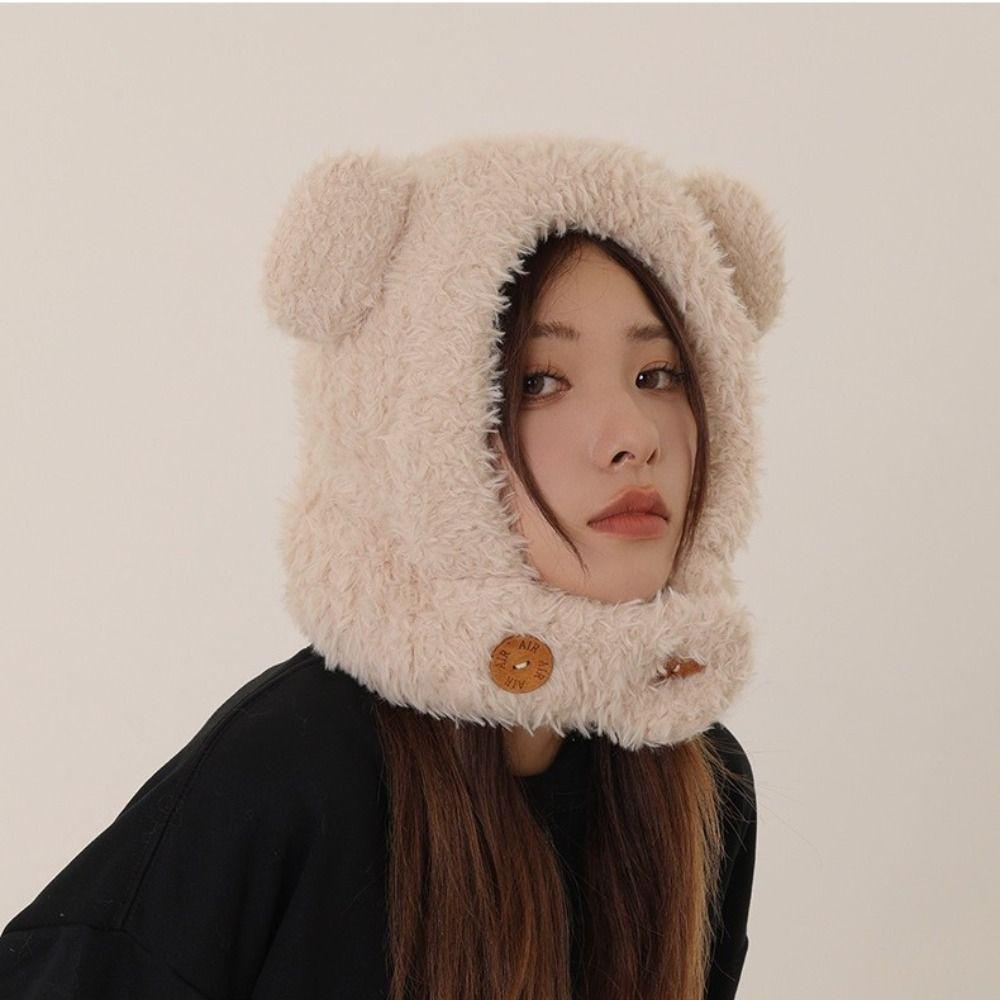 Winter Cap Bear Ears Hat Ear Protection Hat Fluffy Hat Personality Winter Beanie  Children
