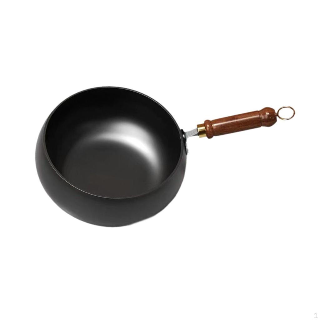 9.45 Inch Wok Made of Iron with A Flat Floor for Gas And Induction Stove, Stirred Pan Kitchen
